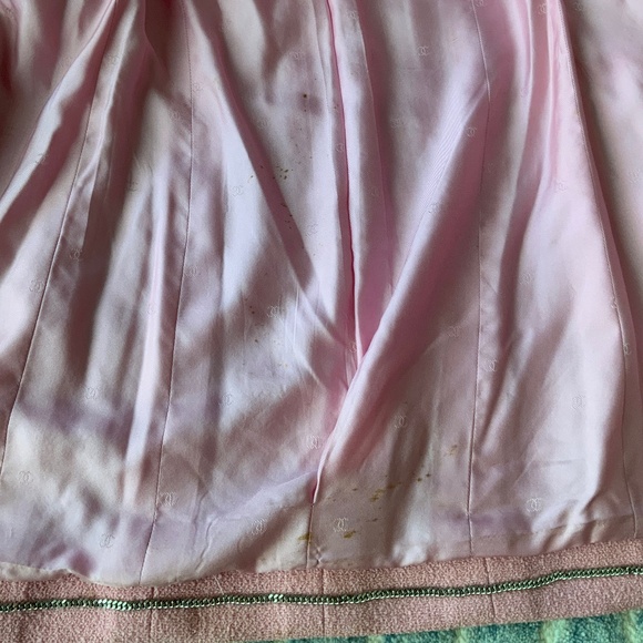 CHANEL VINTAGE TWEED PINK 1990S SUIT JACKET SKIRT SIZE 42 VERY PRELOVED - Picture 16 of 16